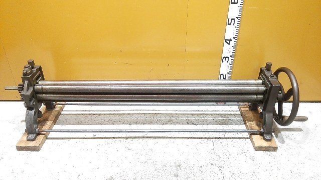 【1円スタート！】手動式 3本ロール 三本ロール ベンダー ローラー幅 1ｍ メーカー不明 建築板金 動作良好 ■店引取限定■ T0862