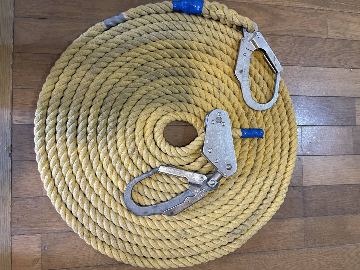 親綱 安全ロープ 約20ｍ 中古 送料込み （あ） 親綱 安全ロープ 中古
