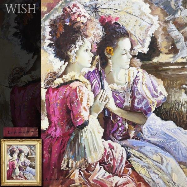 【真作】【WISH】Lehmonn 油彩 20号 大作 富貴 ◆魅惑の美人 #23073612