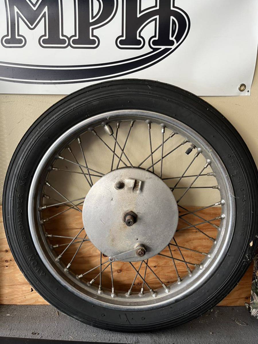 ビンテージ 19インチフロントホイールドラムブレーキ スターハブ パン