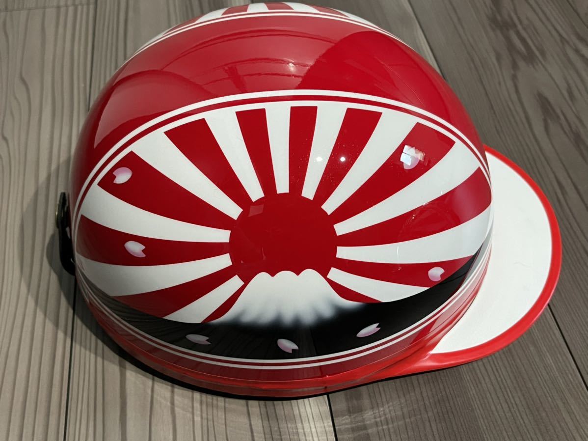 人気SALE，100%新品】 三つボタン 赤白 富士日章 コルク半 ヘルメット 旧