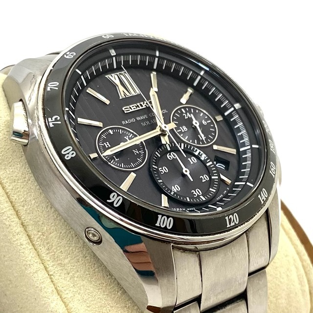 1円～ 箱付き 正規稼働品 SEIKO セイコー ブライツ 8B82-0AL0 クロノ 