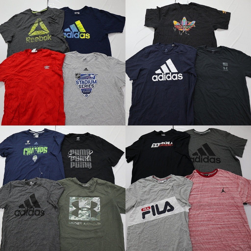 ◎スポーツブランドMIX Tシャツ set プーマ アンブロ 他 (メンズ4XL/3XL/2XL) 15枚セット まとめ売り 古着卸 1円スタート 最落なし 2567