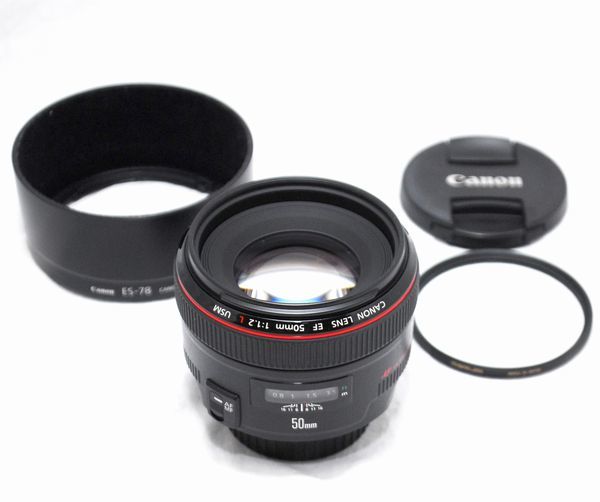 新品級の超美品・純正フード付き】Canon キヤノン EF 50mm F1.2 L
