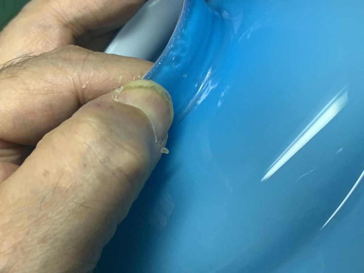 昭和レトロ　大正ロマン　青　ガラス　ブルー　電笠　ランプ　セード　傘　乳白青白ガラス　駄菓子屋　氷コップ　ペロペロ　透かし　入り_7