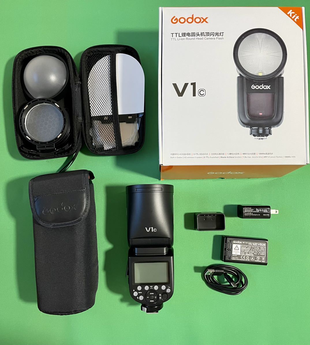 Godox V1-C フラッシュストロボ キヤノン用 アクサリー付 GODOX