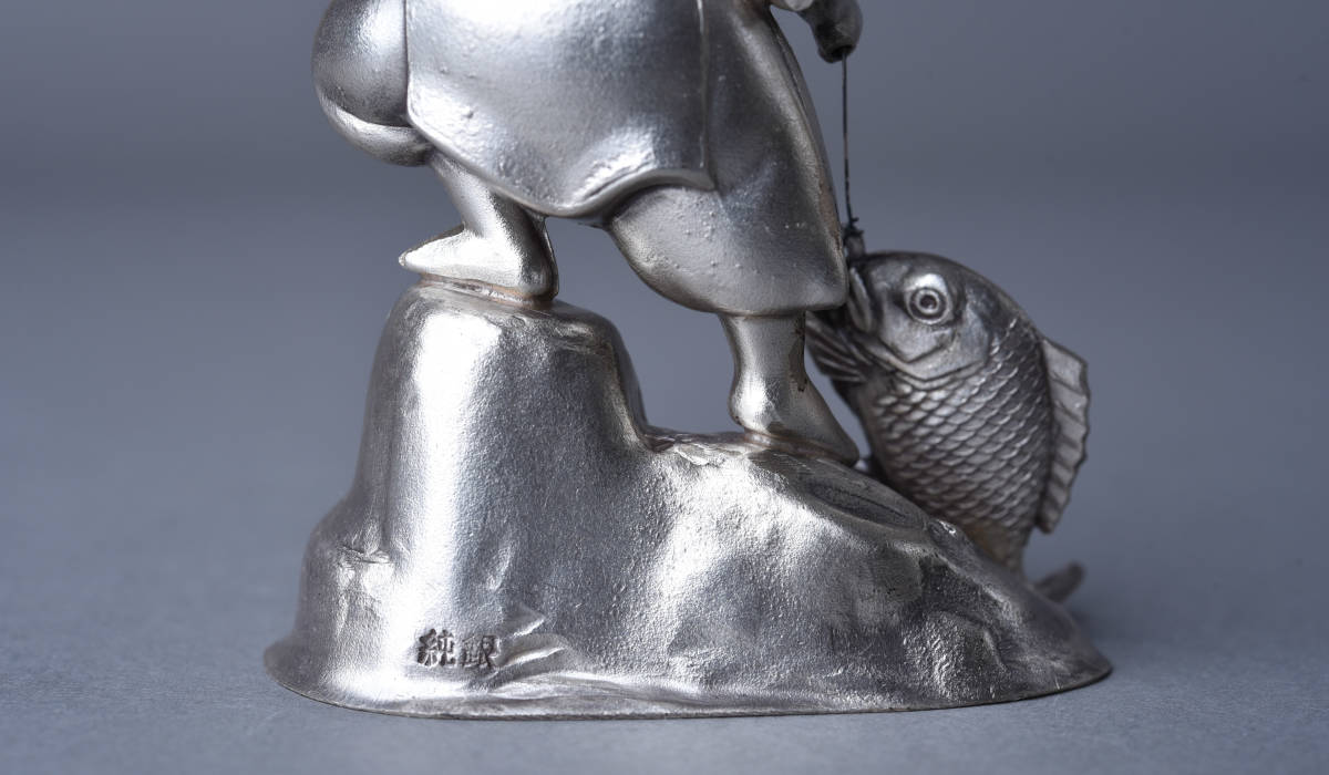 双魚 純銀 置物？ 武比古 純銀 高砂2号（背景付） | 銀製品,純銀製置物