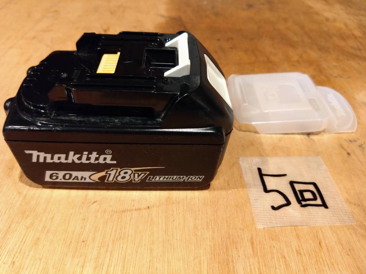 マキタ 純正リチウムイオンバッテリー BL1860B 18V 6.0Ah 充電回数5回　雪印付