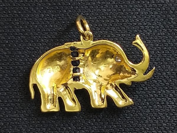 リング・指輪 K18 18金 YG ダイヤモンド ゾウ 象 デザイン ペンダント