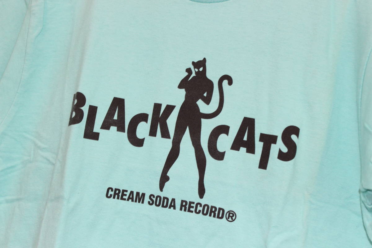 ○【クリームソーダ/半袖水色M】 CREAM SODA BLACK CATS クルーネックT 