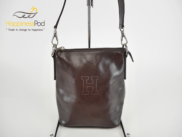 ヒロフHIROFU　ハンドバッグ　レザー　茶