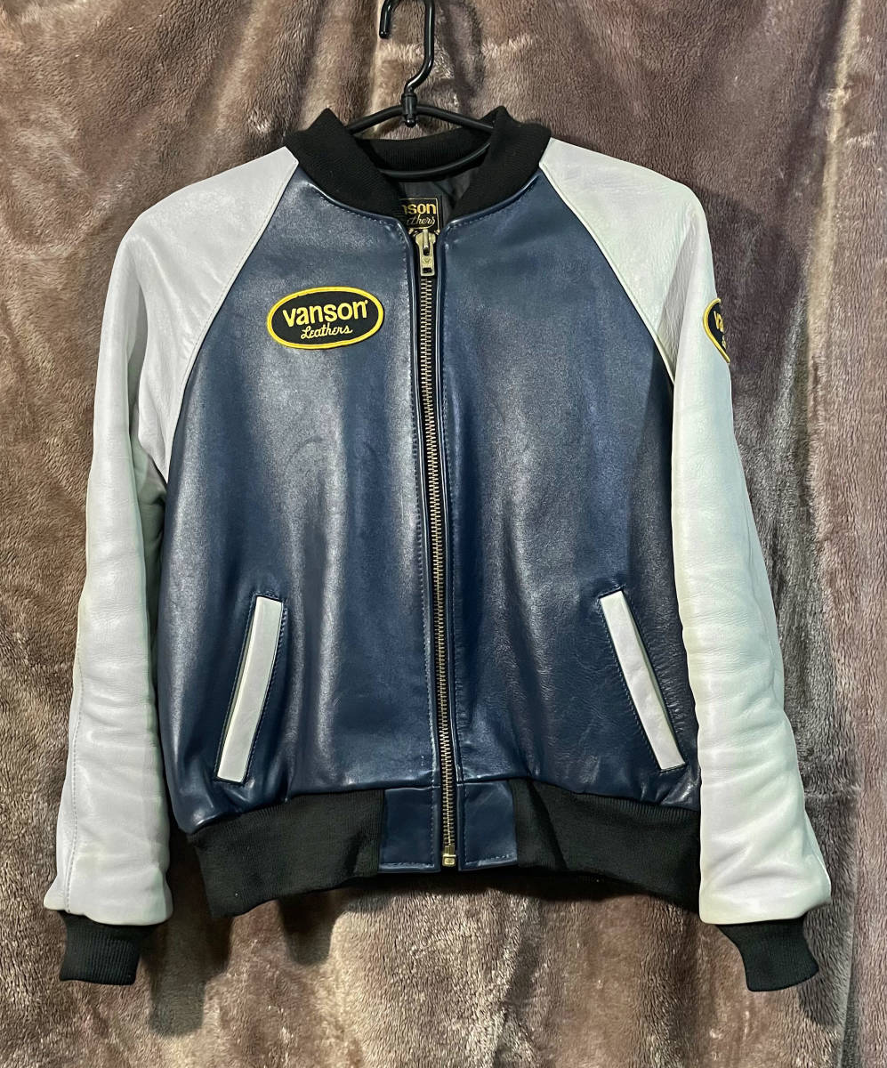 希少カラー】 VANSON TVJ レザージャケット スタジャン サイズ44 