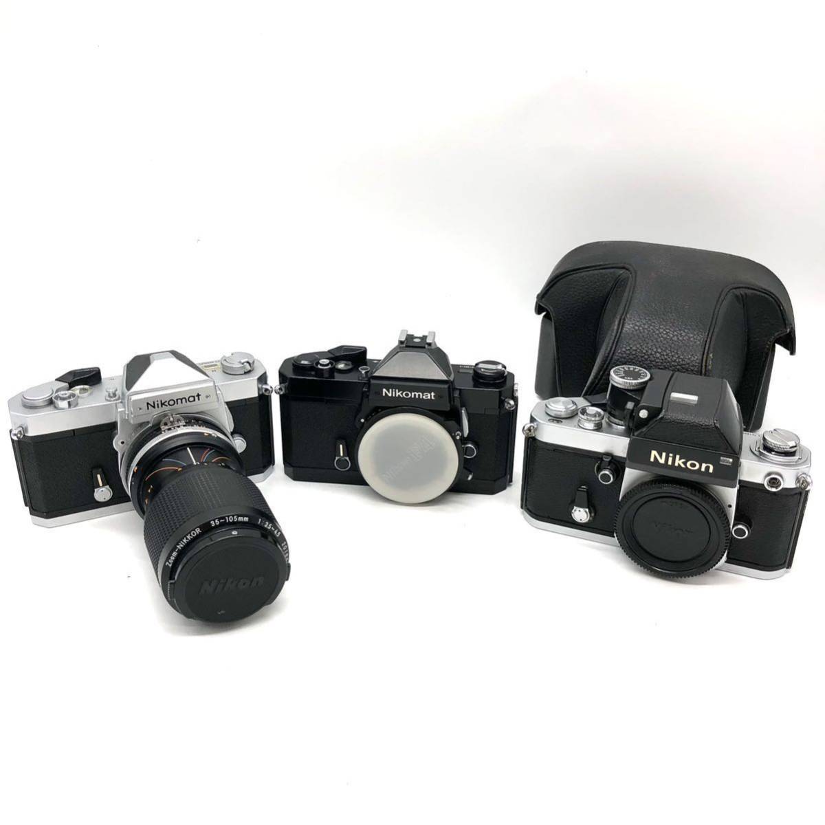 中古・ジャンク品/ 23】NIKON ニコン フィルムカメラ、レンズ3点セット
