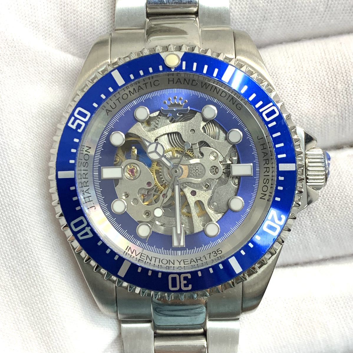 美品】J.HARRISON ジョンハリソン J.H-093 時計 スケルトンモデル 