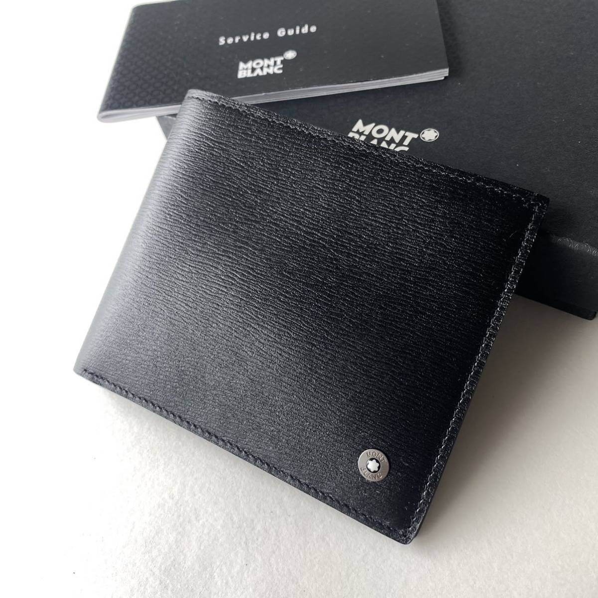 1円 【新品未使用】モンブラン 二つ折り財布 レザー 札入れ ウォレット 箱付き 札入れ MONTBLANC メンズ ウエストサイド 8372 イタリア製