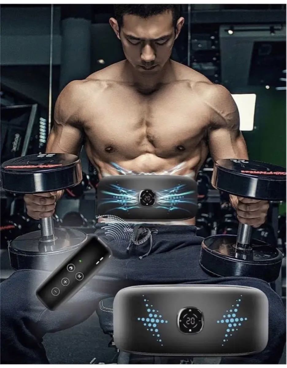 腹筋ベルト【2023全新版 強力モデル】EMS 腹筋ベルト ジェルシート不要 