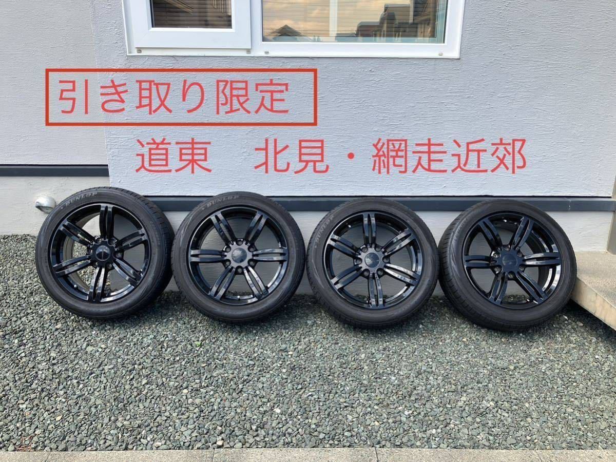 【引取り限定】タイヤホイールセット　４本　415コブラ　バットラッカー　ブラック　18インチ7.5J+35 225-50R18 200系ハイエースなど