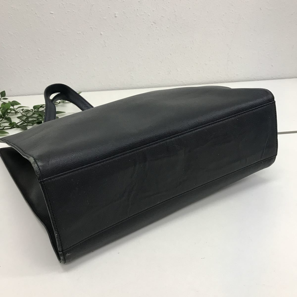 9564-4】ファミリア familiar レザートートバッグ ネイビー お稽古 