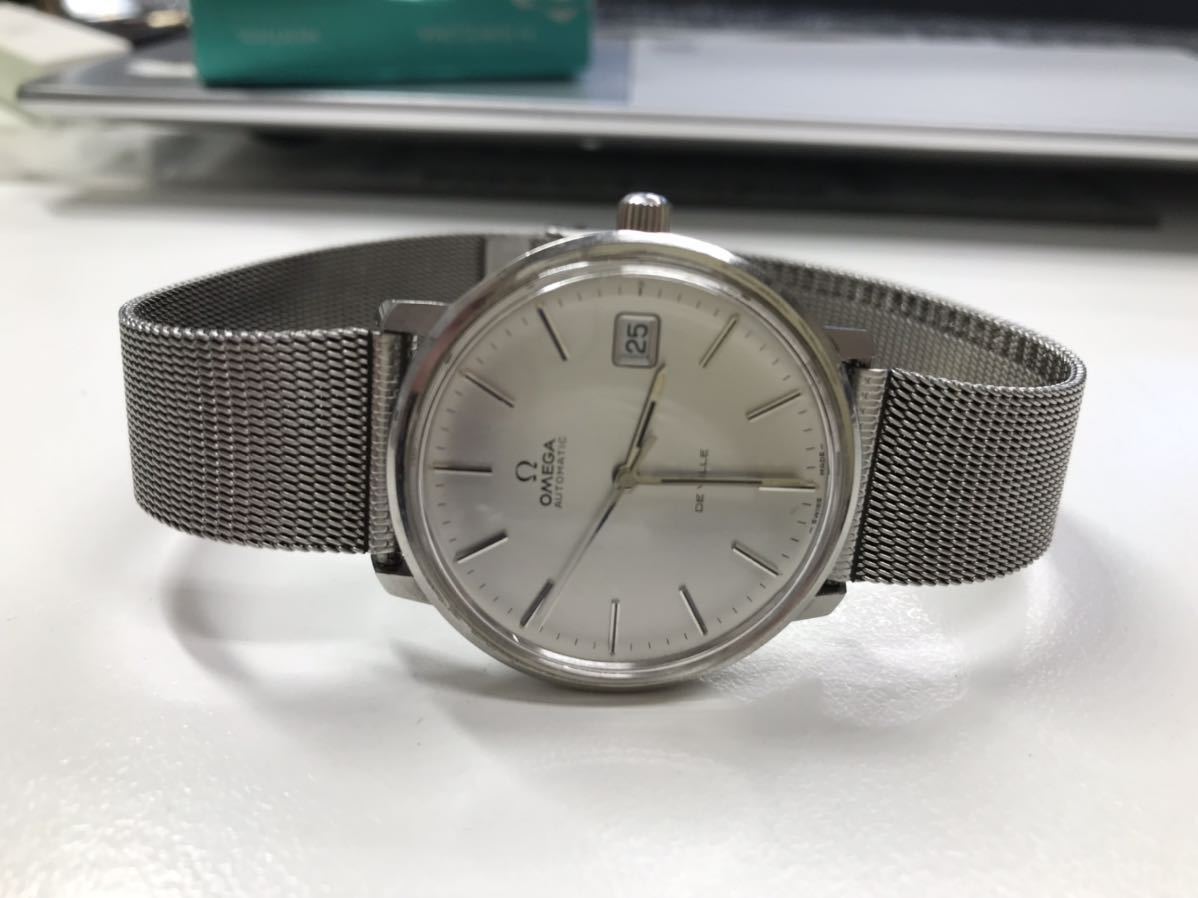 正規品 オメガ 自動巻き TOOL 107 デヴィル オートマティック メンズ腕時計 シルバー文字盤 約35mm 動作品 中古現状品