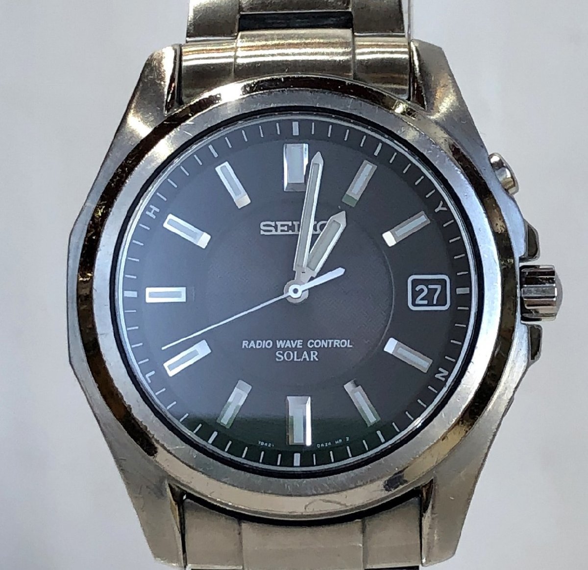 SEIKO セイコー 電波ソーラー デイト ステンレス アナログ