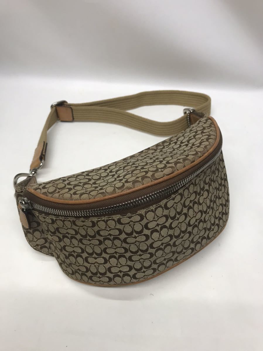  COACH コーチ 5093 ウエストバッグ ボディバッグ ミニシグネチャー柄 ブラウン系(女性用)｜売買されたオークション情報、yahooの商品情報をアーカイブ公開 - オークファン かばん、バッグ