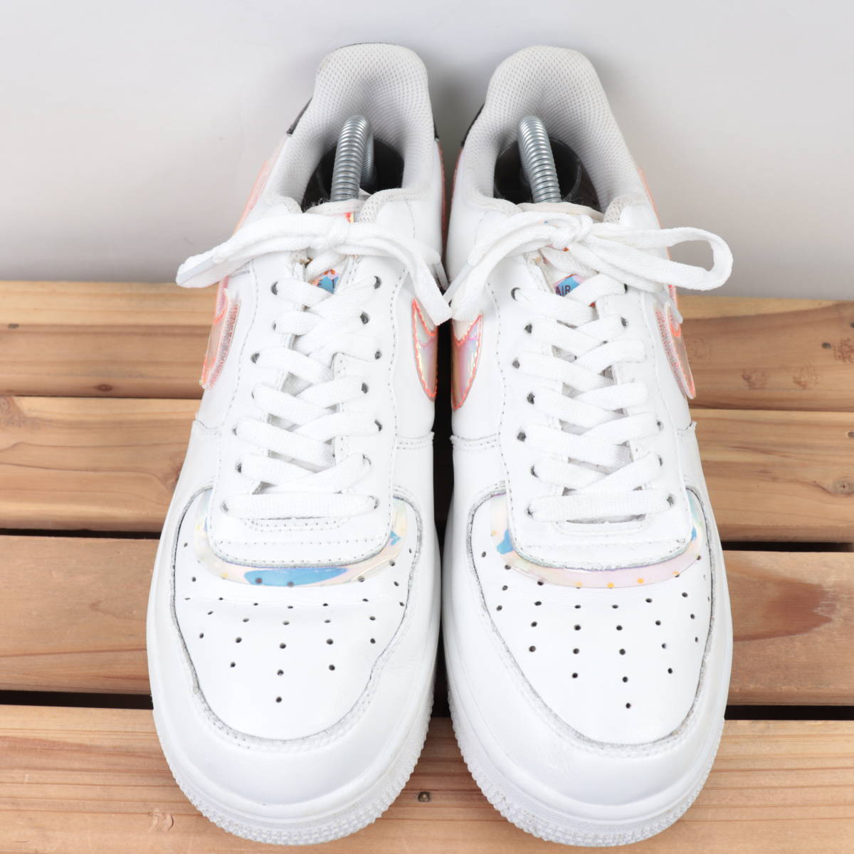z6149 ナイキ エアフォース1 US8 26.0cm/白 ホワイト 黒 NIKE AIR 