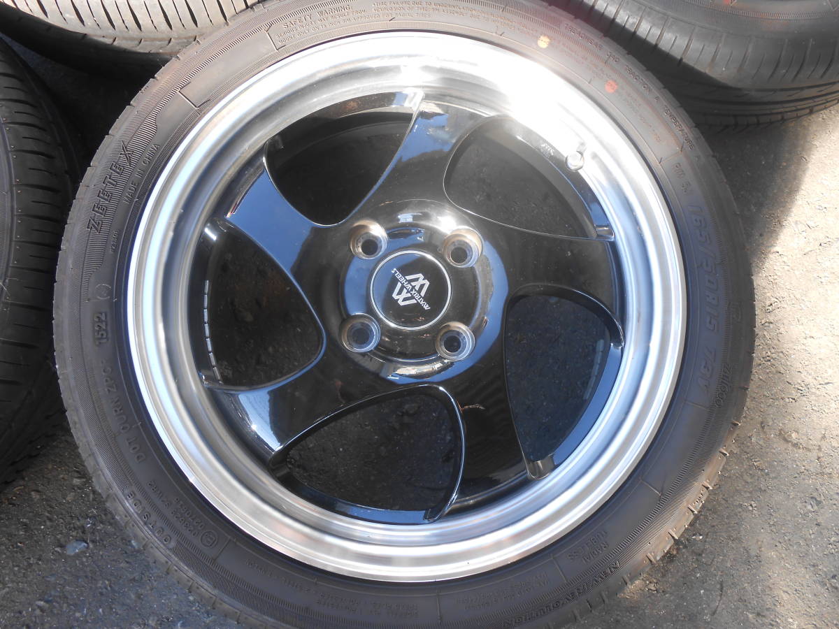 タイヤセット 165/50R15 DM-4 15 BK/POL】軽自動車 ブラックポリッシュ