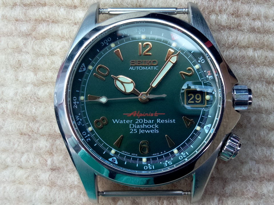 セイコー SEIKO◇アルピニスト 緑 自動巻き ALPINIST 4S15-6000 SEIKO