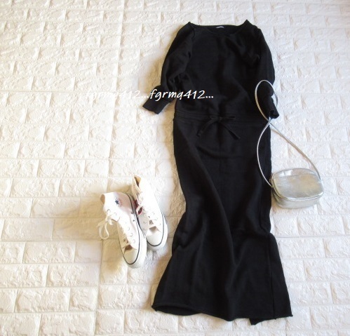 ユーズド★ ユナイテッドアローズ BEAUTY&YOUTH ★肉厚 スウェット ワンピース 黒★3点落札で宅急便送料無料!平日15時まで入金分当日発送可