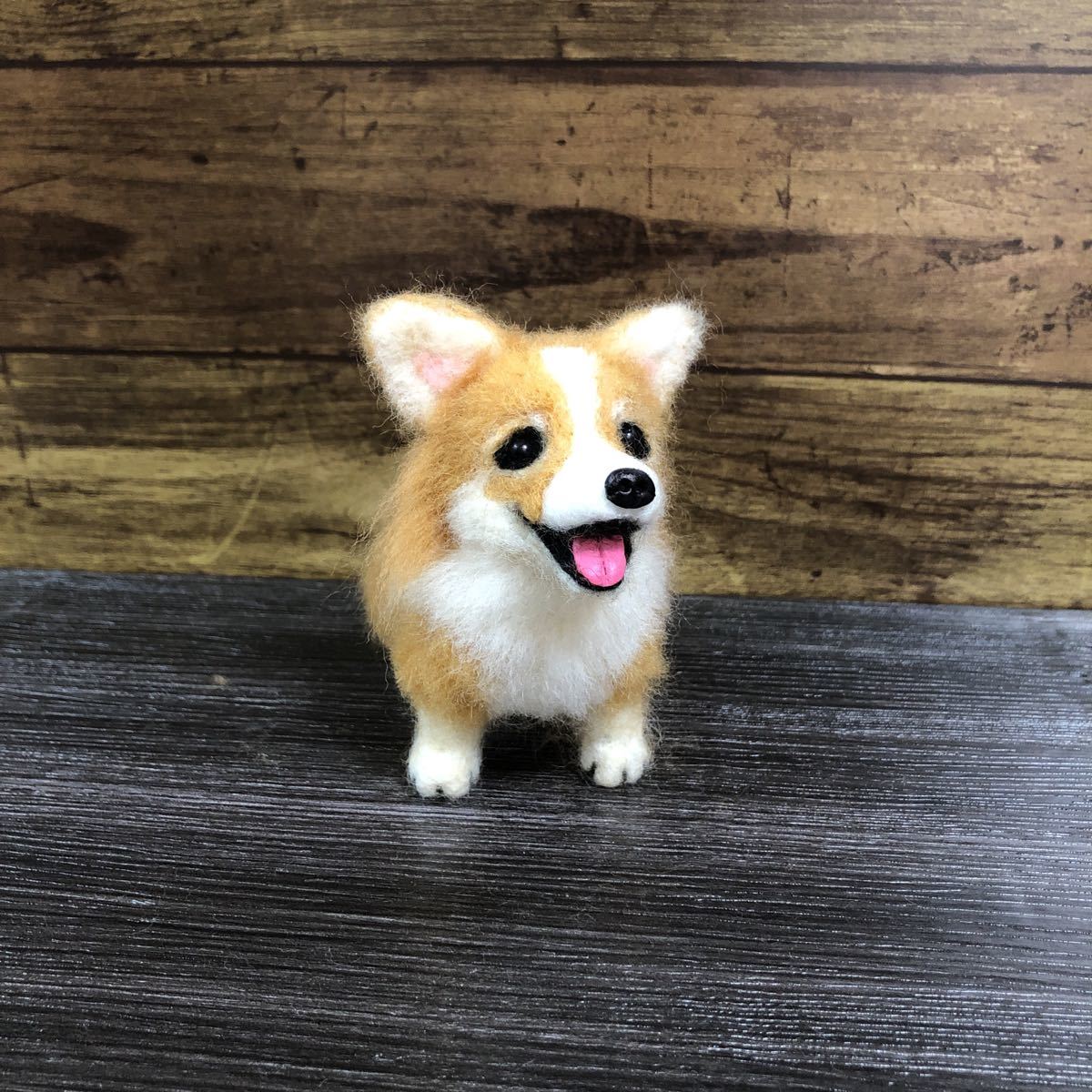 ☆leo&miku☆ 羊毛フェルト コーギー 犬 ハンドメイド いぬ 置物 