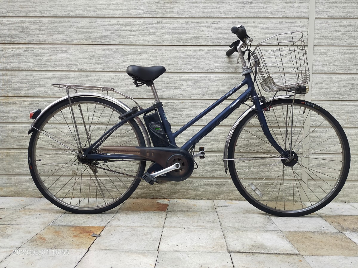 パナソニック ビビDX シティ電動アシスト自転車 27インチBE-ENDT755 内装5段変速 8.9Ah バッテリー・充電器付 整備済 A2083102