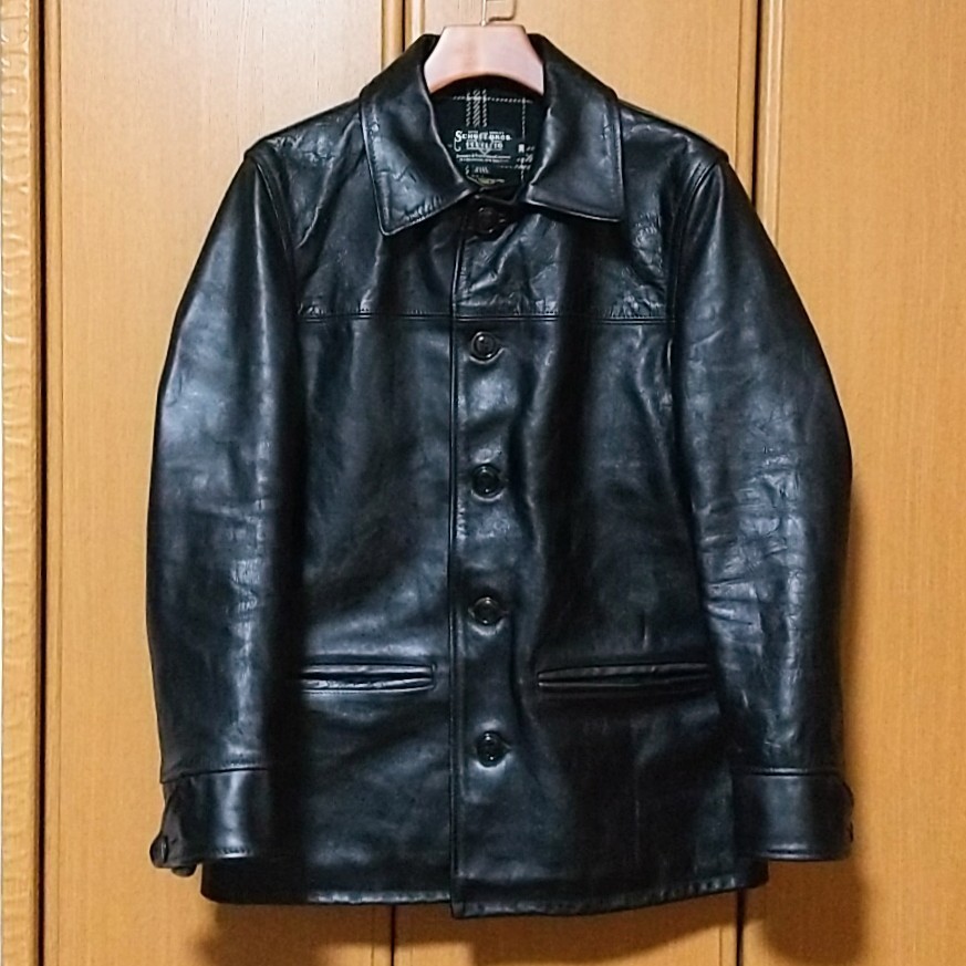 schott ショット カーコート 633SJH ブラック 黒 38 馬革 レザージャケット 613sjh ライダース Fine creek Leathers freewheelers 茶芯 