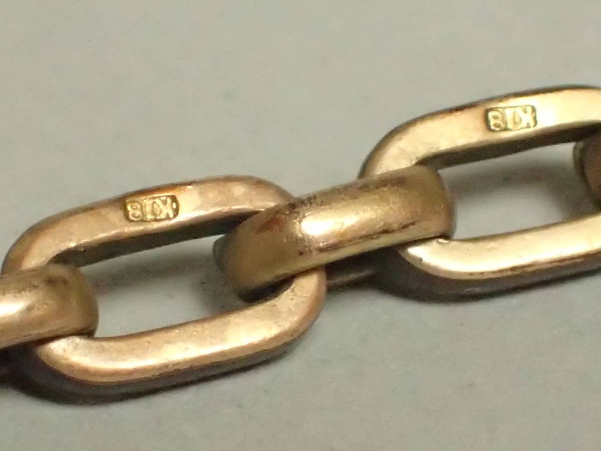 ZX-436 アンティーク ヴィンテージ 懐中時計用 鎖 チェーン 18金 K18