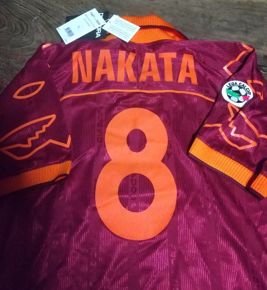 値下げ交渉 1999-00 ASローマ #8 中田 未使用 紙タグ付き diadora MADE IN ITALY 検)2000 ROMA W/TAGS NAKATA TOTTI 日本代表 ベルマーレ