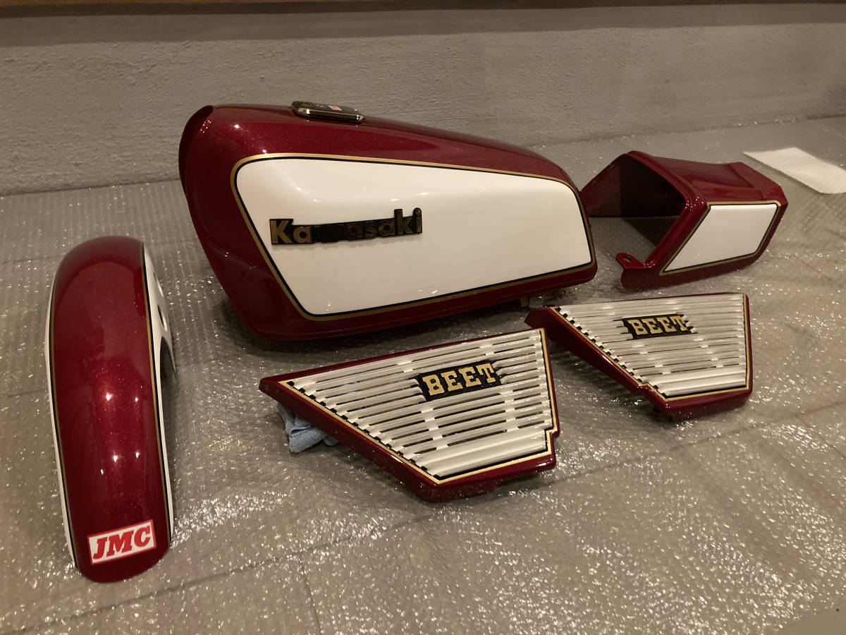 Z400FX Z400J 赤タンク サイドカバー リアカウル カワサキ Z400FX 純正