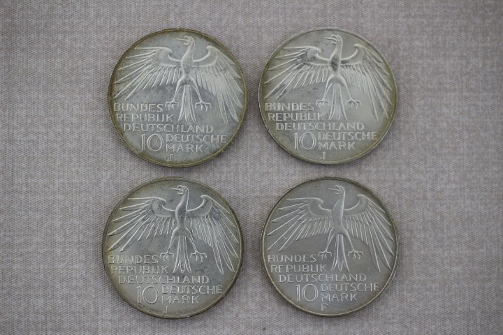 1972年 ミュンヘンオリンピック DM 10 記念銀貨 4点セット ケース付