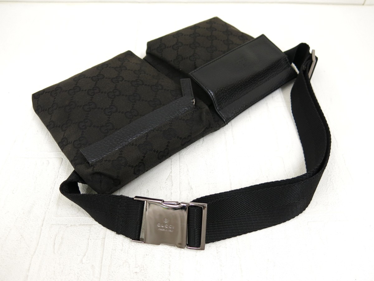 GUCCI グッチ◇メンズ◇GGキャンバス カーフ レザー 本革◇ボディ