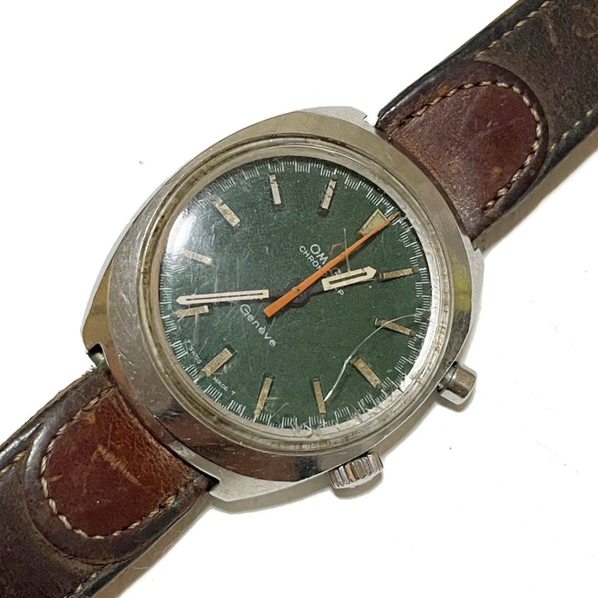 1円 希少 OMEGA オメガ クロノストップ 手巻き 腕時計 ウォッチ 