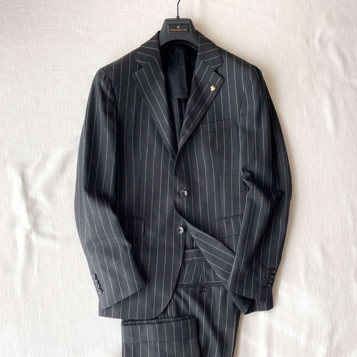 □1円〜 ＜極美品!!＞□TAGLIATORE タリアトーレ ストライプスーツ 3B