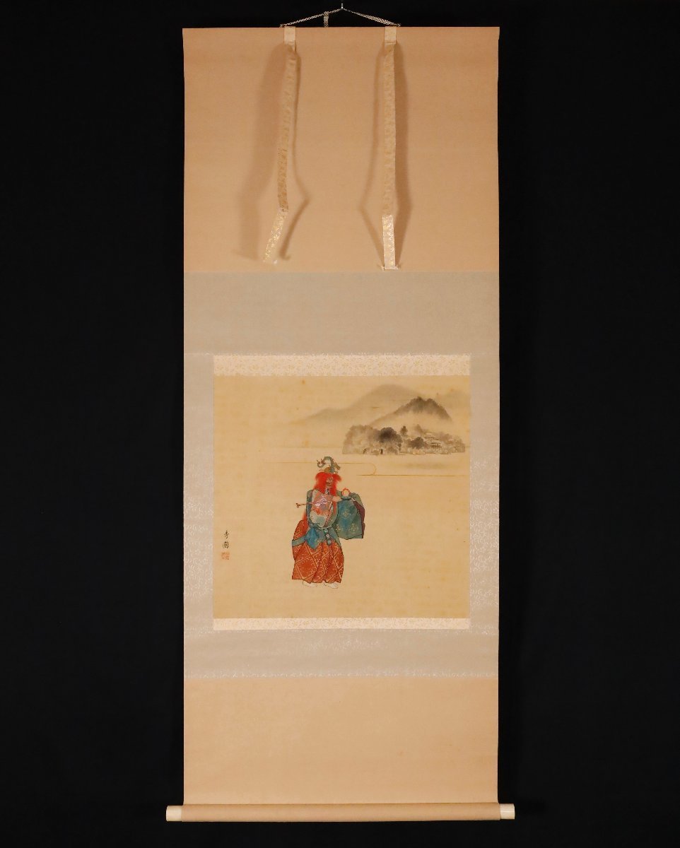 真作/内山秀圃/能楽羽衣竹生島図/双幅/杉共箱付/布袋屋掛軸HE-500 真作⁄内山秀圃⁄能楽羽衣竹生島図⁄双幅⁄杉共箱付⁄布袋屋掛軸HE-500