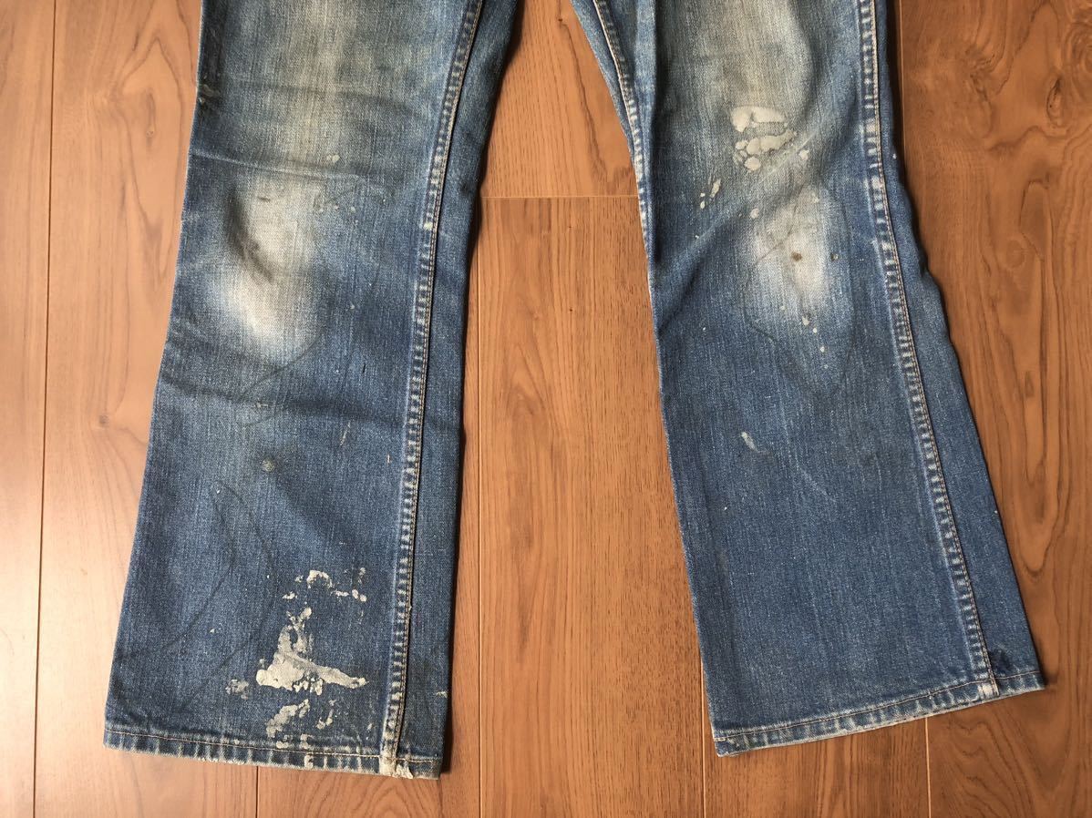 70s Wrangler USA製 フレア デニムパンツ ペンキ w31 ビンテージ 