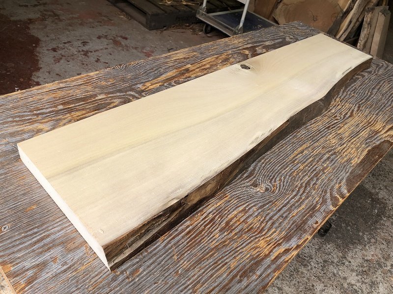 【EE670J】朴の木 980×～230×35㎜ まな板 一枚板 材料 天然木 無垢材 木材 乾燥材 銘木 希少材 木工 DIY《銘木登屋》