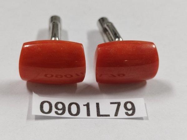 0901L79 本珊瑚 サンゴ カフスカフス 約8.6g お世話になっております