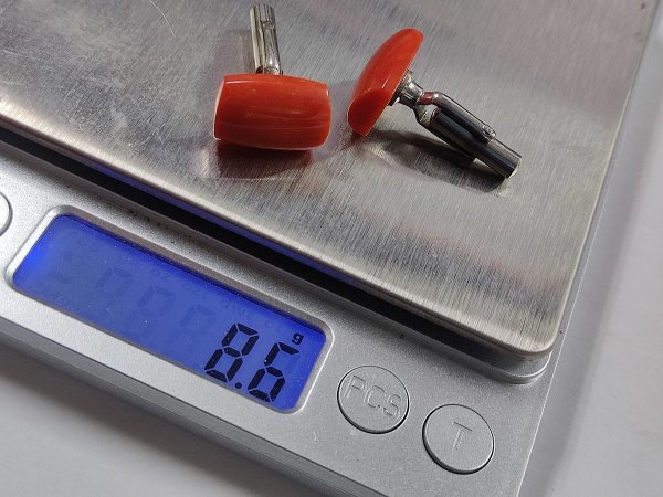 0901L79 本珊瑚 サンゴ カフスカフス 約8.6g お世話になっております