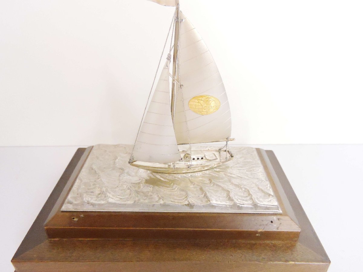 スターリングシルバー 960 Seki 置物 オブジェ ヨット 帆船モチーフ