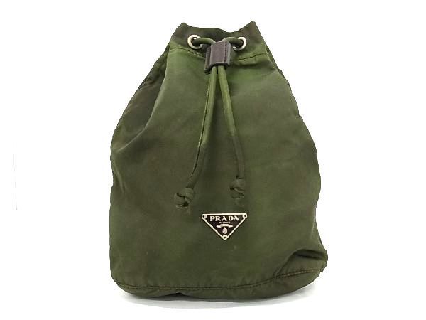 1円 PRADA プラダ テスートナイロン 巾着型 ポーチ マルチケース 小物