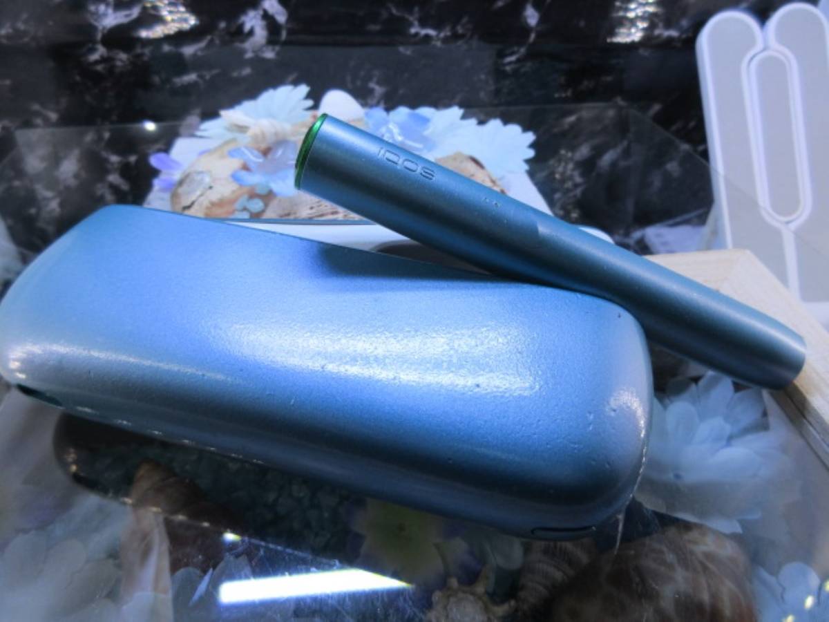 H1/送料無料商品動作保証10日間アイコスイルマカスタム/今夏最後ターコイズパール/LEDカラー変更リファービッシュ品　アイコス/イルマ