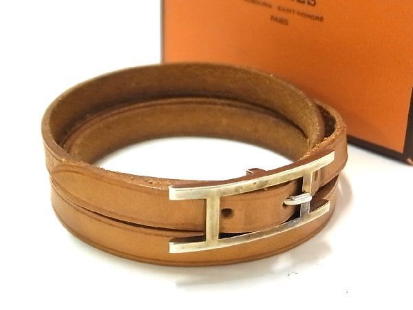 エルメス HERMES レザー ブレスレット ビーアピ ドゥブルトゥール 2連