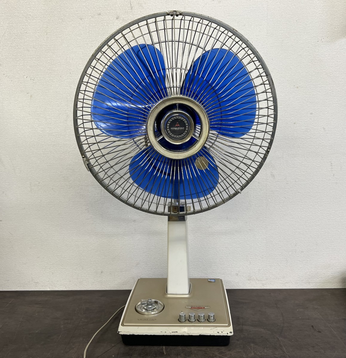 【動作確認済み】 三菱扇風機＊お座敷扇＊昭和レトロ＊R35-Y9型＊伸縮性 三菱 COMPAO 青（2）
