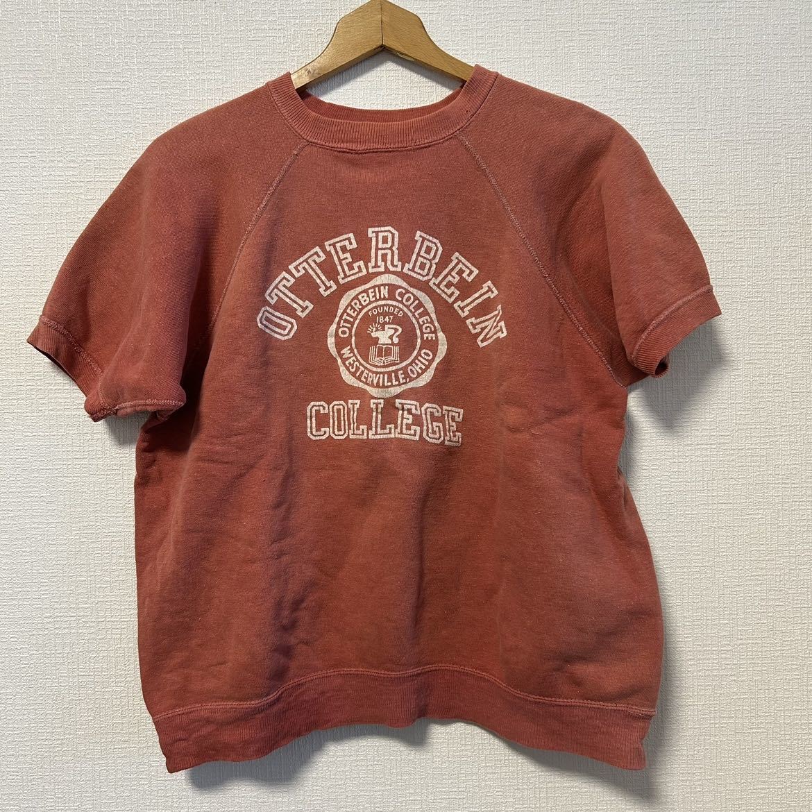 9-123 OTTERBEIN COLLEGE オッターベイン カレッジ ヴィンテージ トップス 半袖 スウェット プルオーバー トレーナー ラグランスリーブ